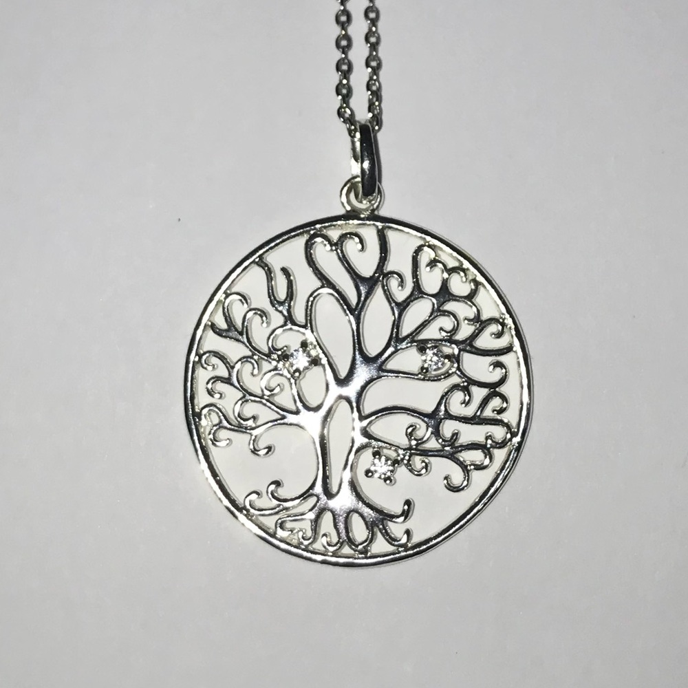 Belk Silverworks CZ Tree of Life Pendant Necklace